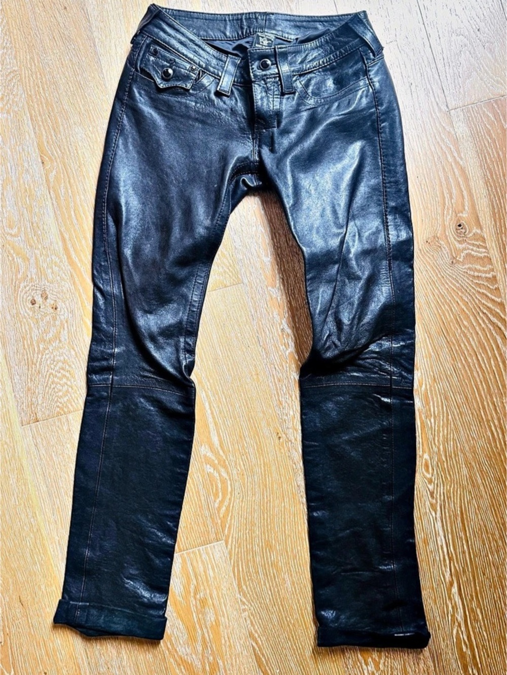 True Religion LeatherLamb skin  in Black, low rise boot cut